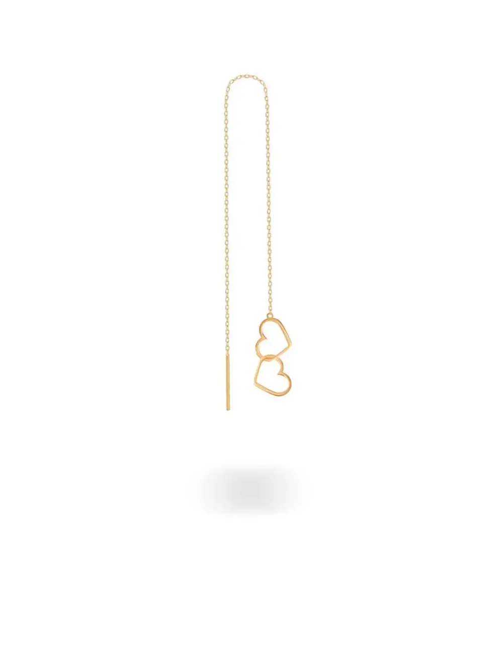 Two single heart stitch earrings